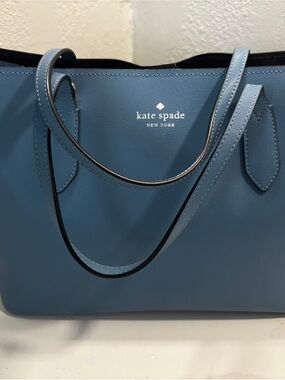 kate spade Leather Tote in Dusty Blue